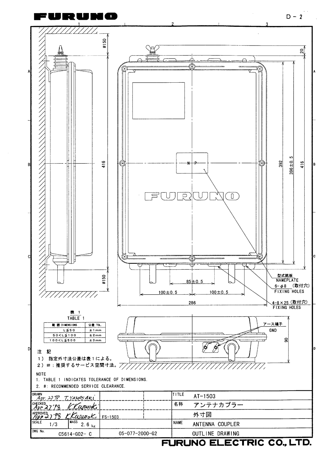 Furuno FS-1503 manual 