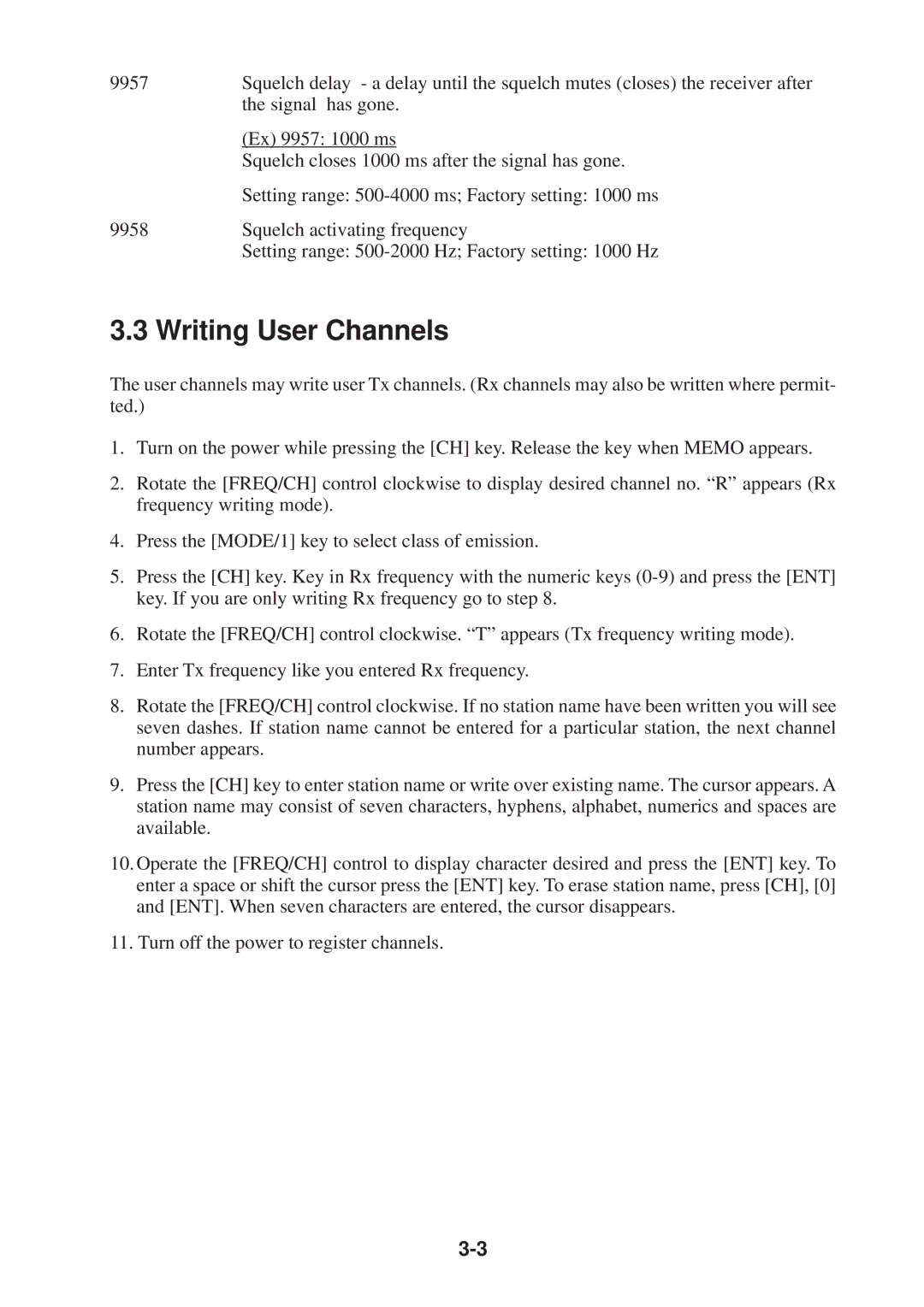 Furuno FS-1503 manual Writing User Channels 