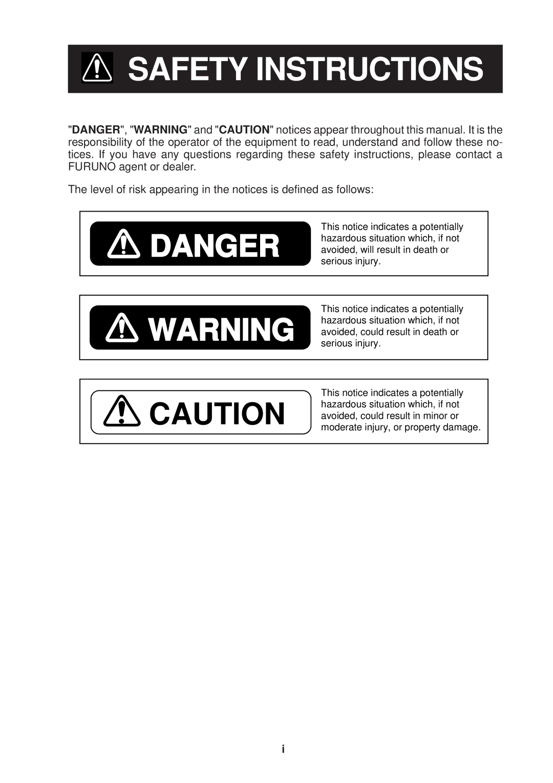 Furuno FS-1562-25, FS-1562-15 manual Safety Instructions 