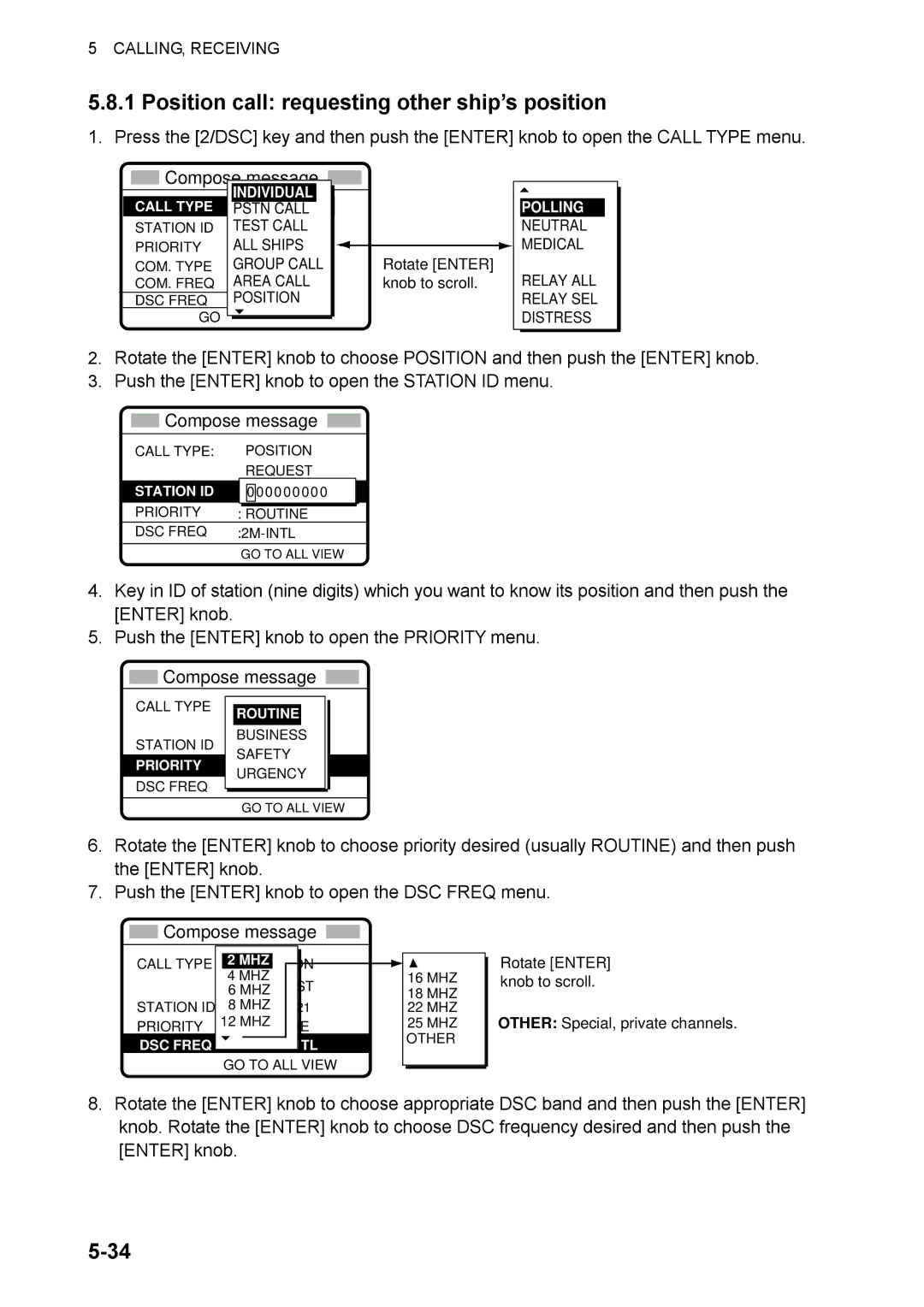 Furuno FS-2570, FS-1570 manual Position call requesting other ship’s position 