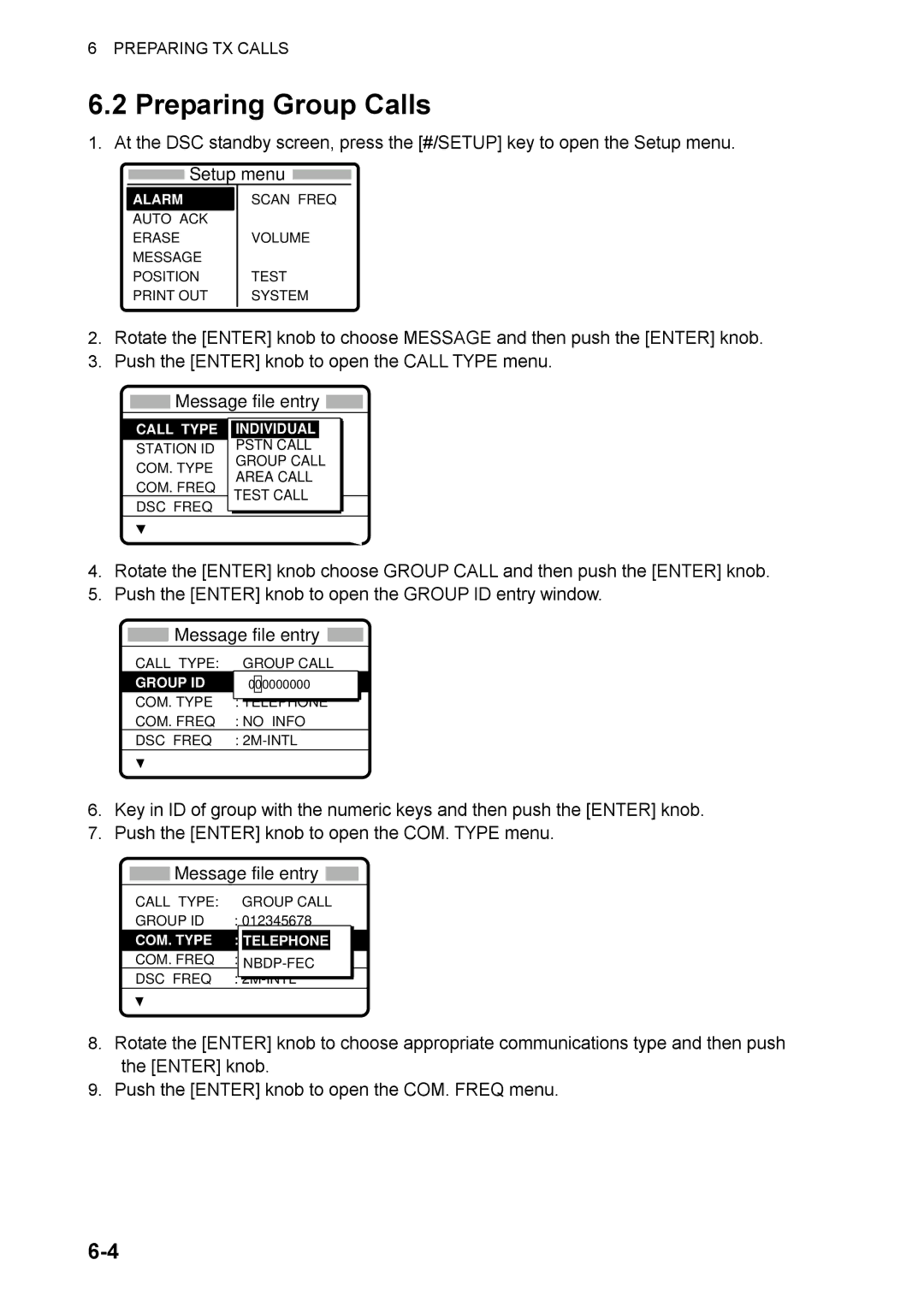 Furuno FS-2570, FS-1570 manual Preparing Group Calls 