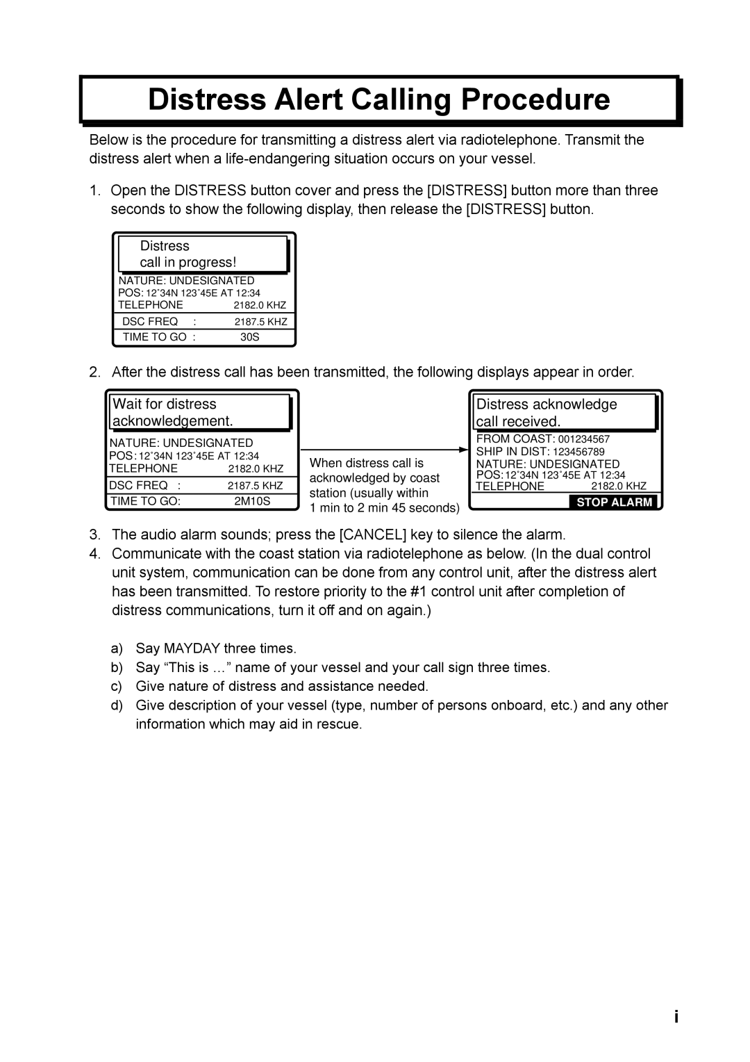 Furuno FS-1570, FS-2570 manual Distress Alert Calling Procedure 