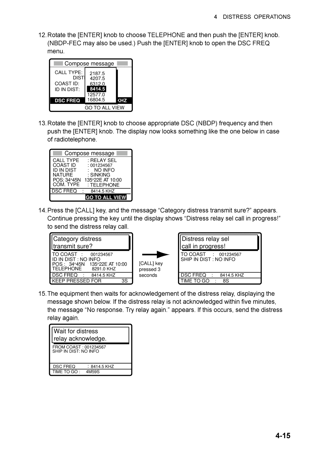 Furuno FS-1570, FS-2570 manual ID in Dist No Info Nature Sinking 