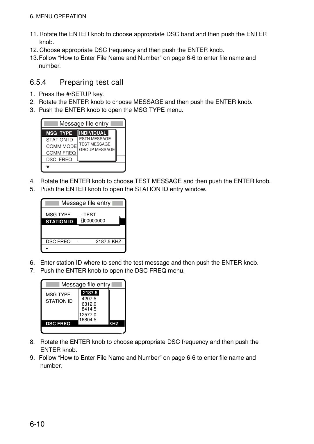 Furuno FS-5070 manual Preparing test call 