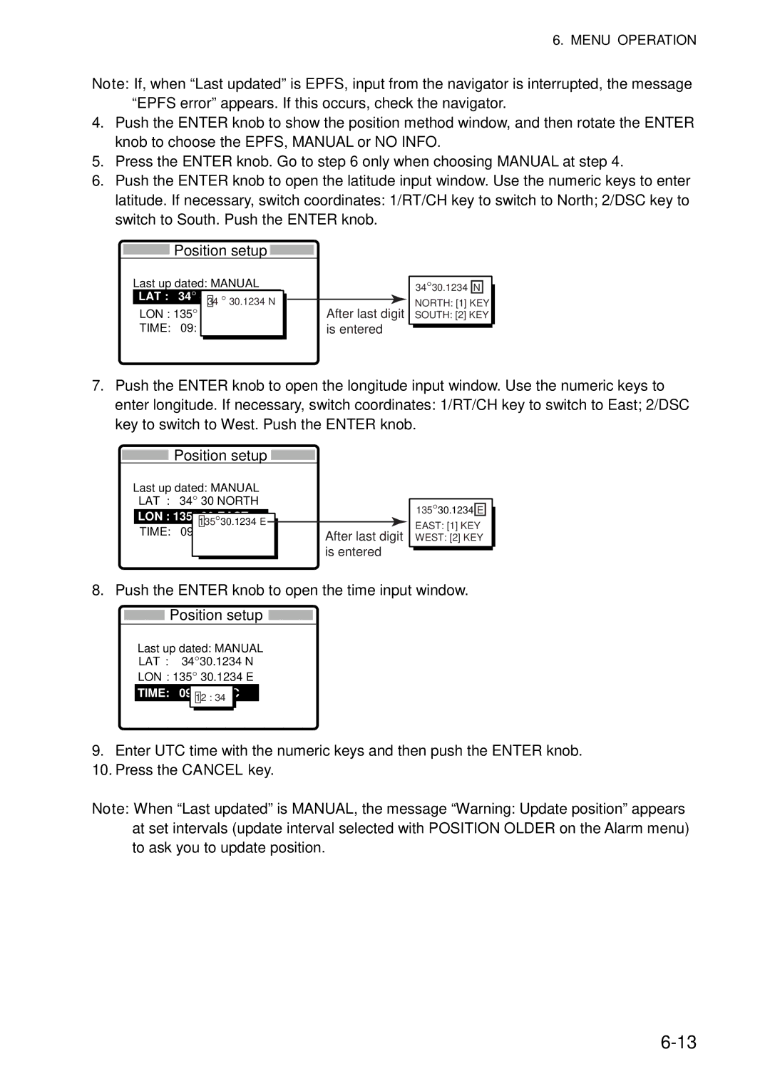 Furuno FS-5070 manual After last digit 