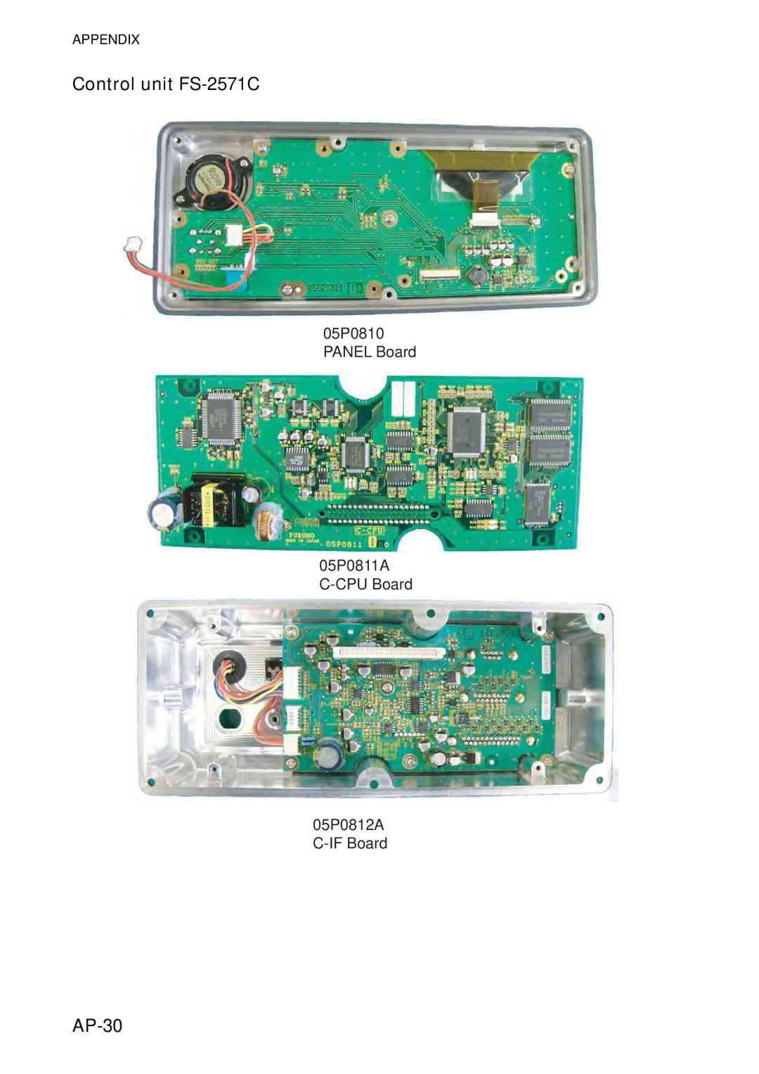 Furuno FS-5070 manual Control unit FS-2571C, AP-30 