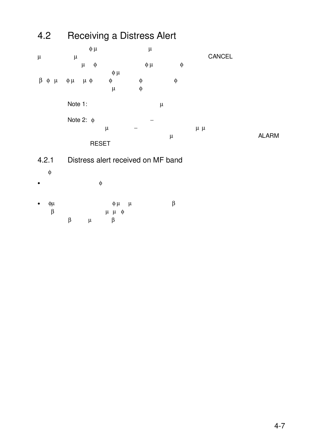 Furuno FS-5070 manual Receiving a Distress Alert, Distress alert received on MF band 