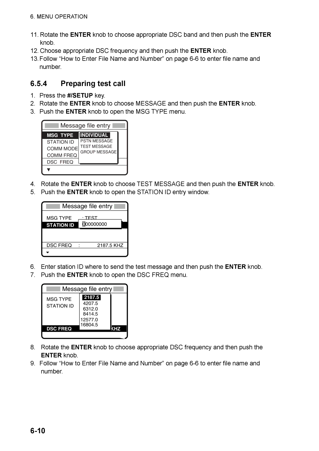 Furuno FS-5070 manual Preparing test call 