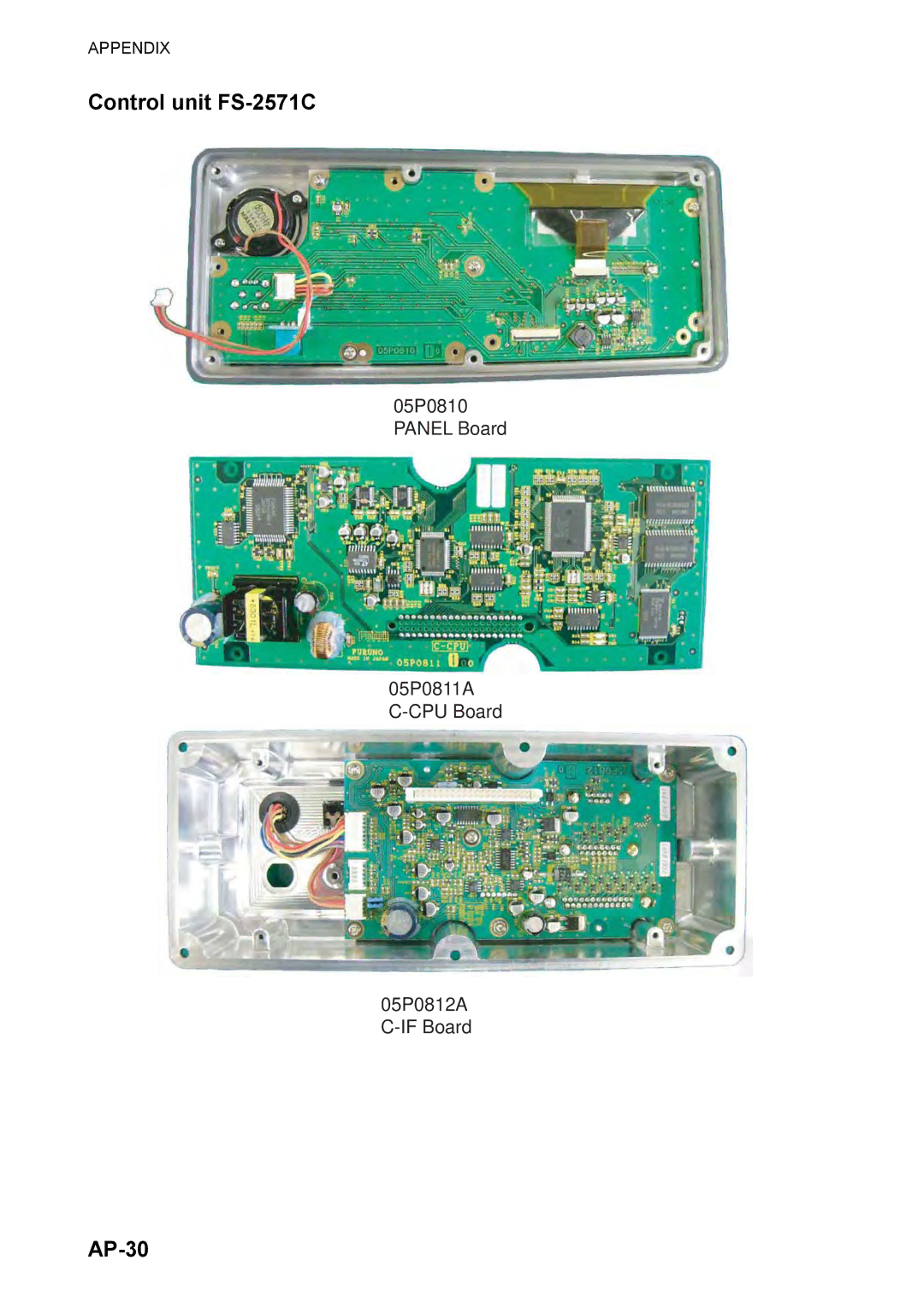 Furuno FS-5070 manual Control unit FS-2571C, AP-30 