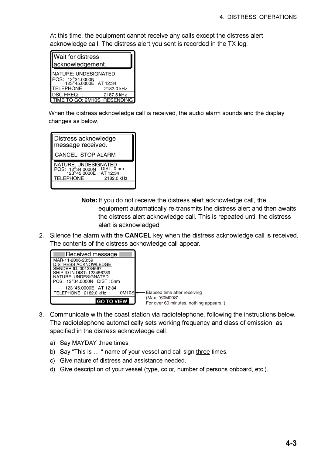 Furuno FS-5070 manual Received message 