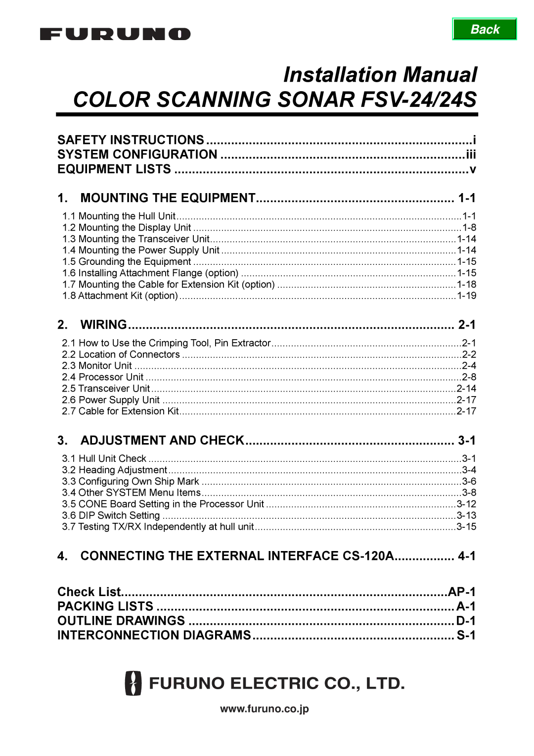 Furuno FSV-24S installation manual Iii, Check List 