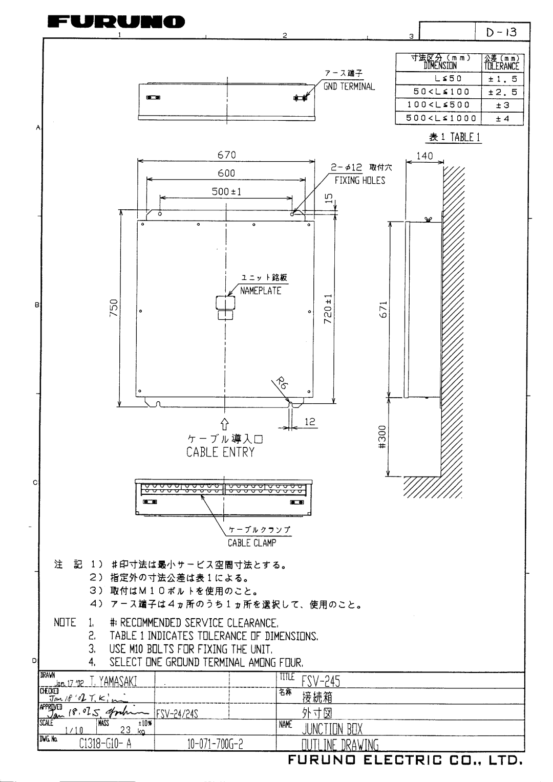 Furuno FSV-24S installation manual 