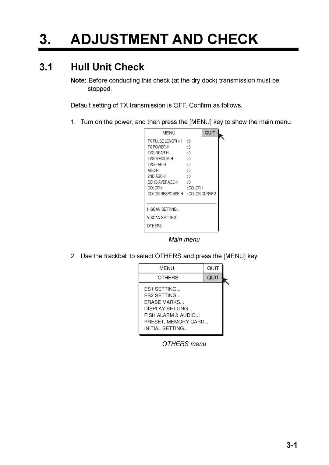 Furuno FSV-24S installation manual Adjustment and Check 