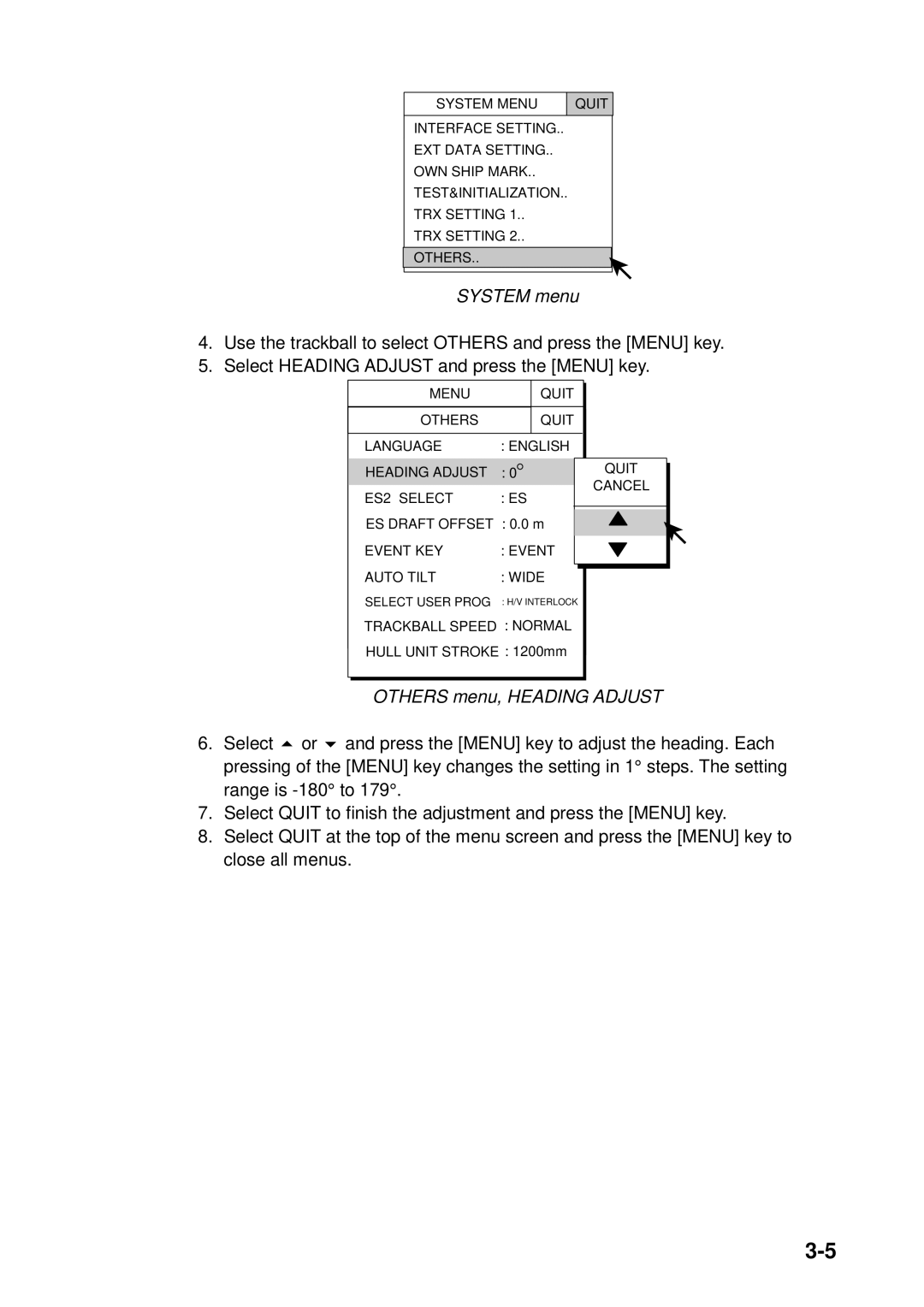 Furuno FSV-24S installation manual System menu 