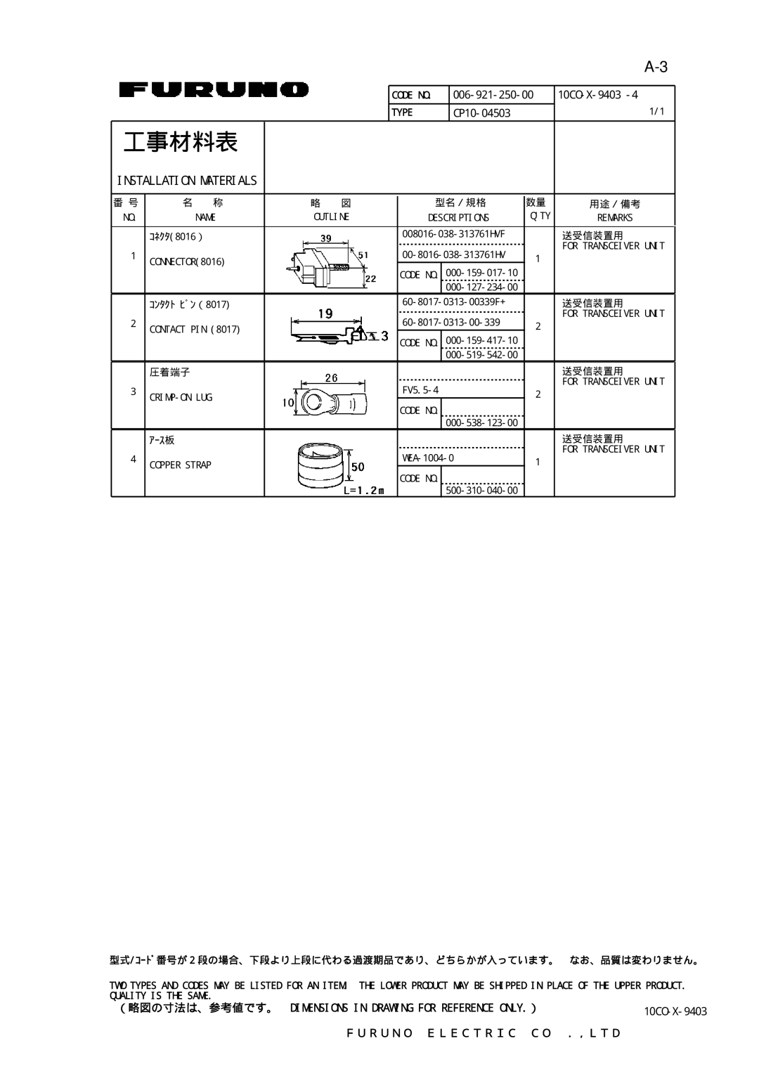 Furuno FSV-24S installation manual 006-921-250-00 10CO-X-9403 