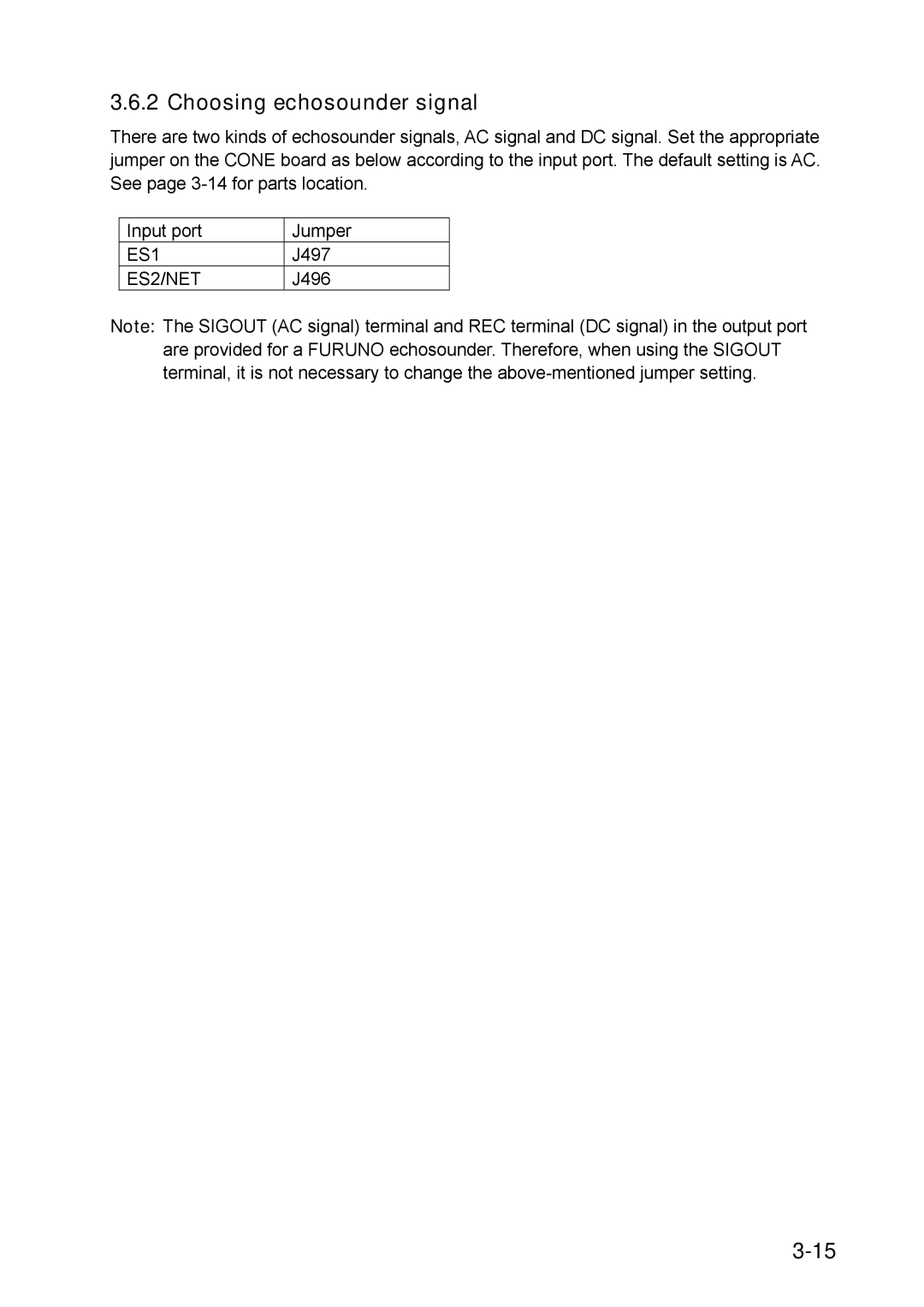 Furuno FSV-30S installation manual Choosing echosounder signal 