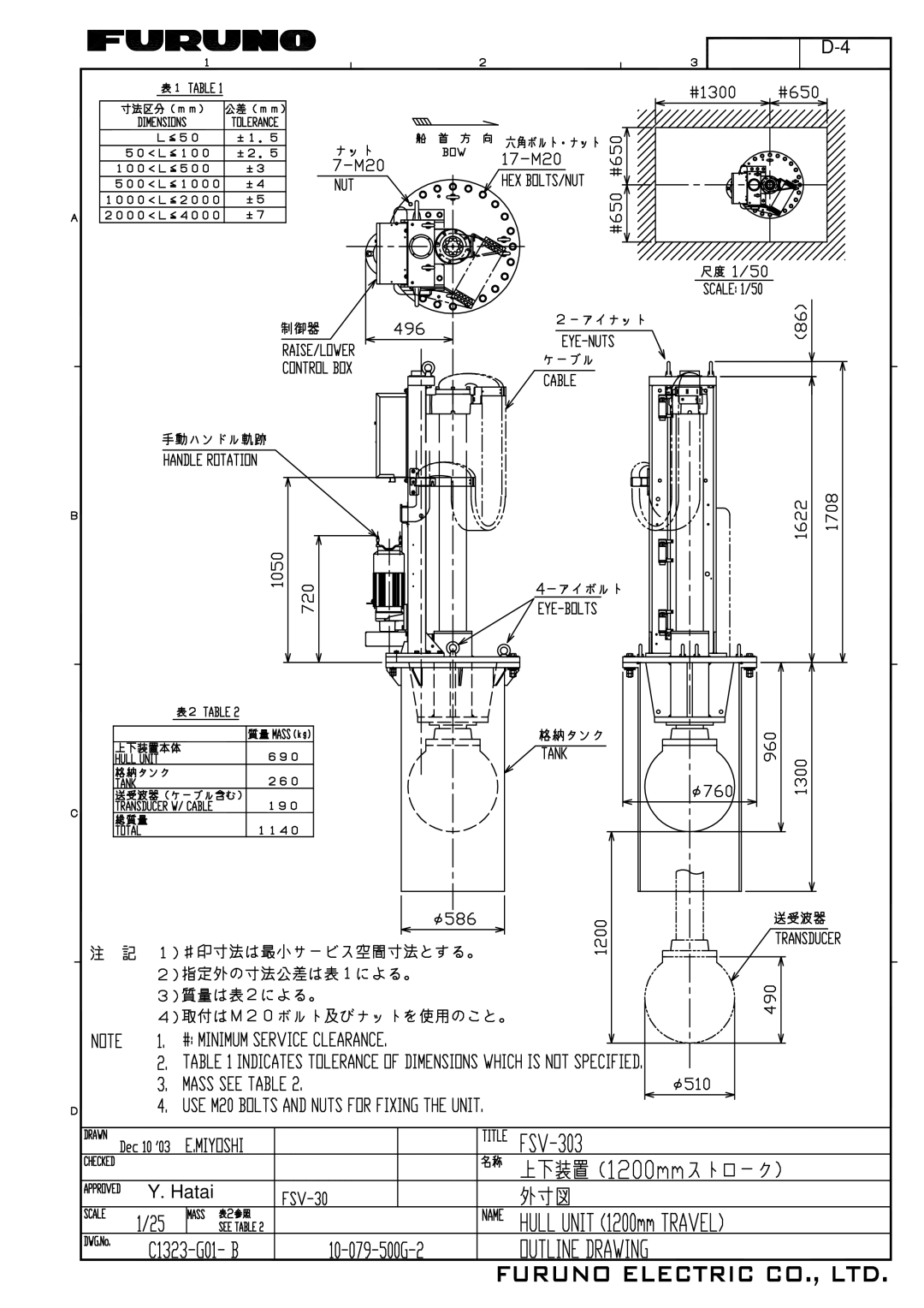 Furuno FSV-30S installation manual Hatai 