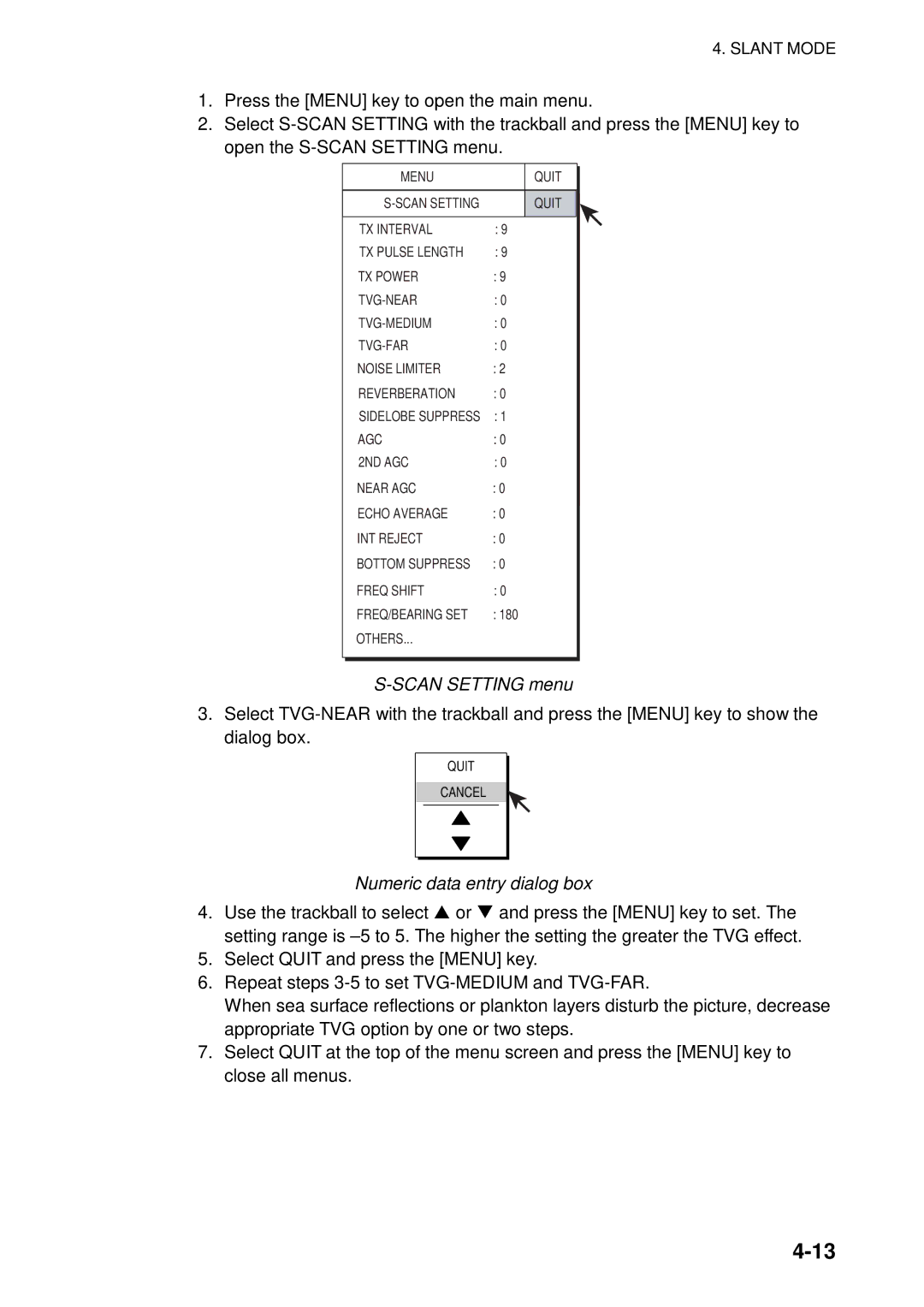 Furuno FSV-84 manual Scan Setting menu 