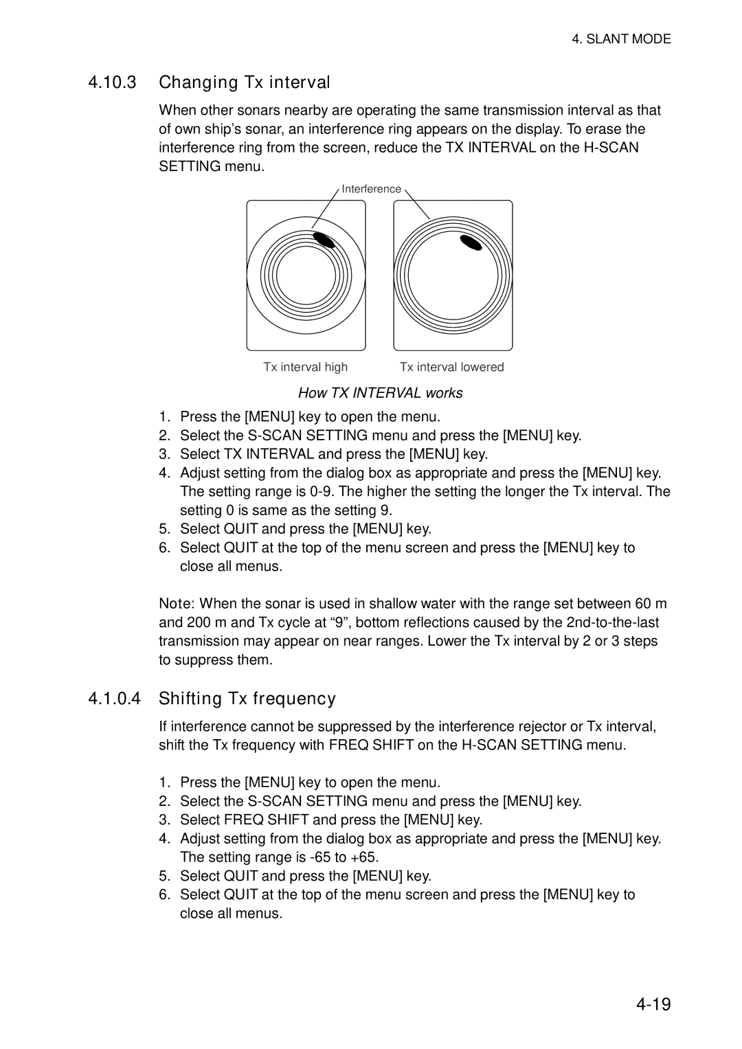 Furuno FSV-84 manual Changing Tx interval 