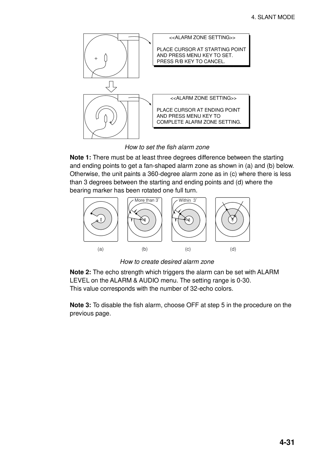 Furuno FSV-84 manual How to set the fish alarm zone 