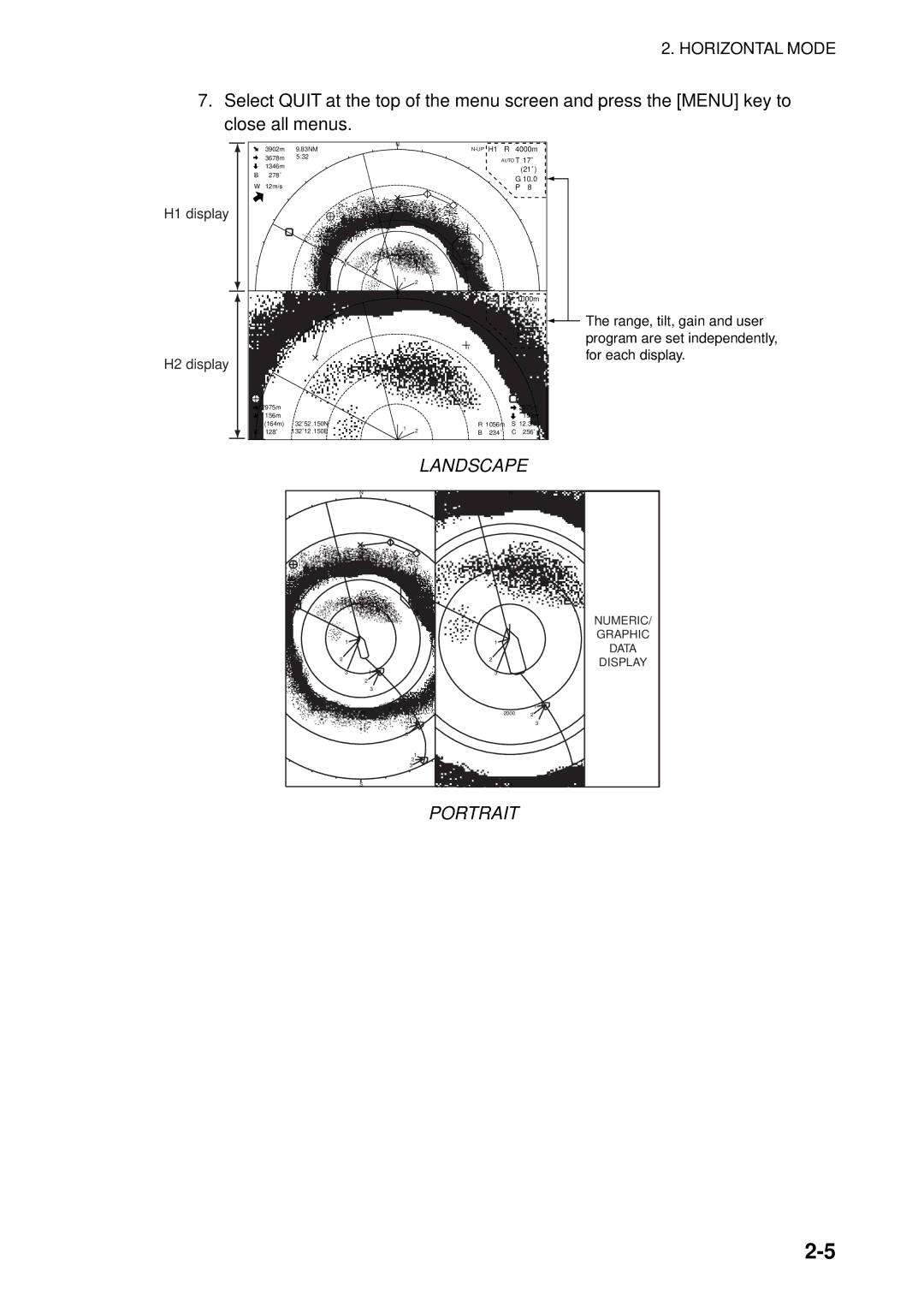 Furuno FSV-84 manual Landscape 