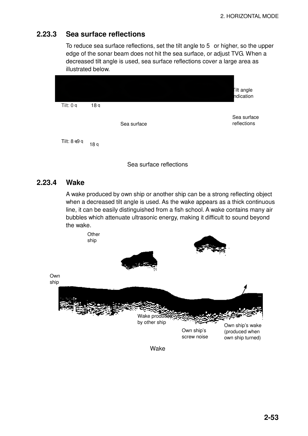 Furuno FSV-84 manual Sea surface reflections, Wake 