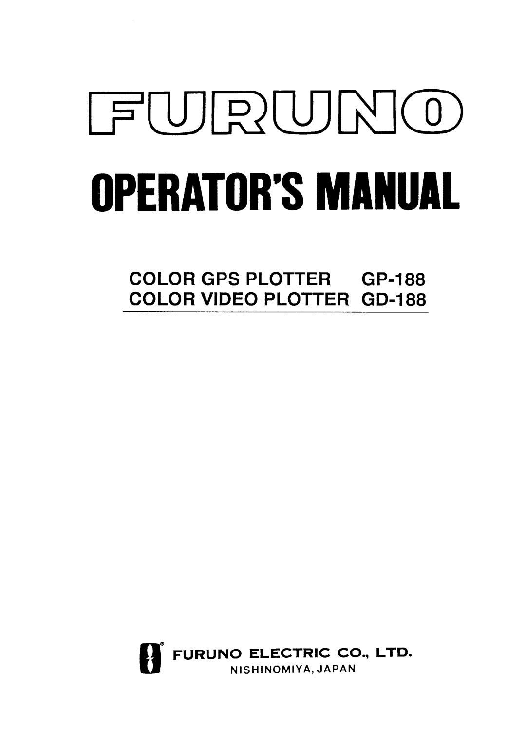 Furuno GP-188, GD-188 manual 