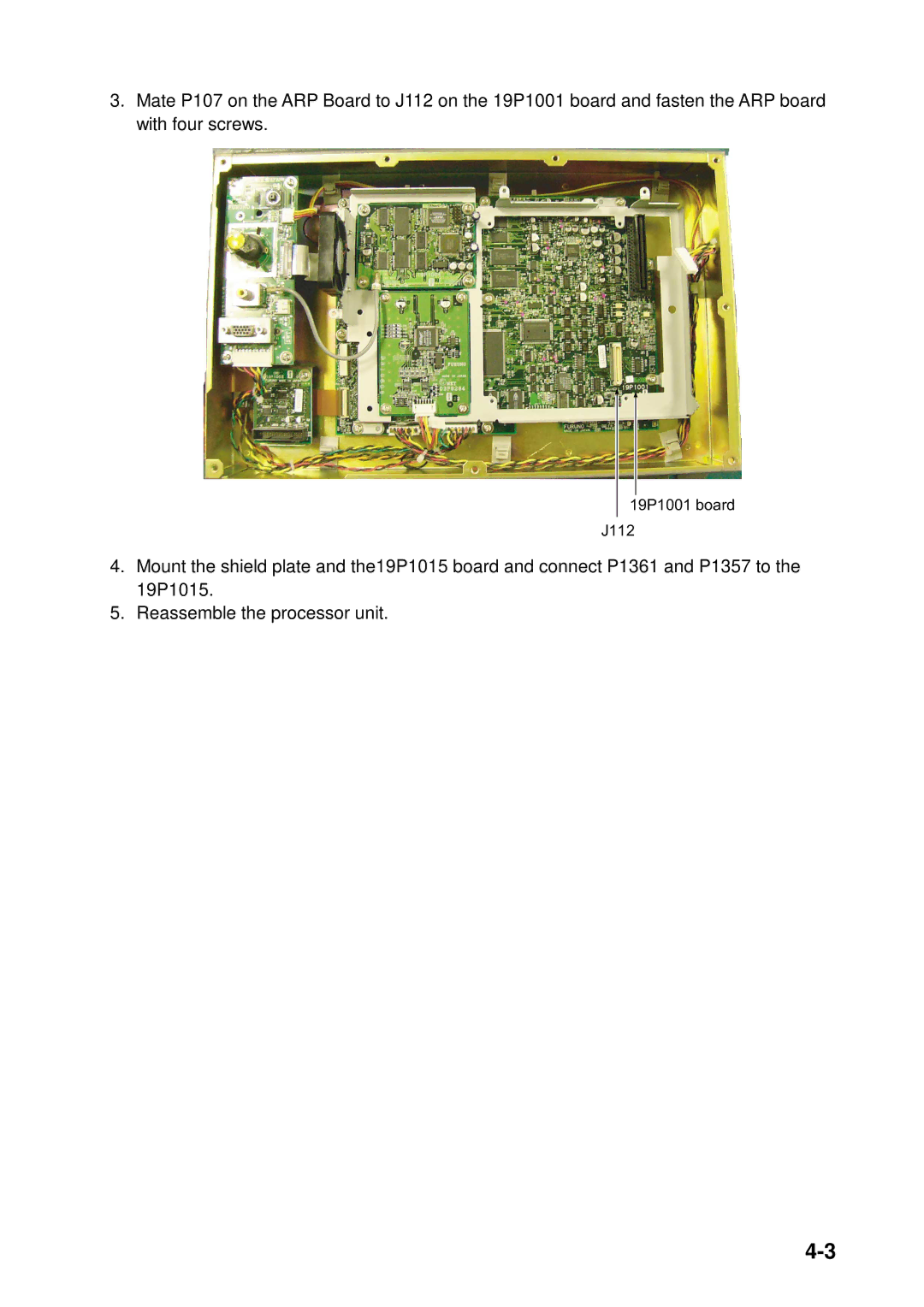 Furuno 1833C-BB, GD-1900C-BB, 1953C-BB, 1943C-BB, 1933C-BB, 1823C-BB manual 19P1001 board J112 