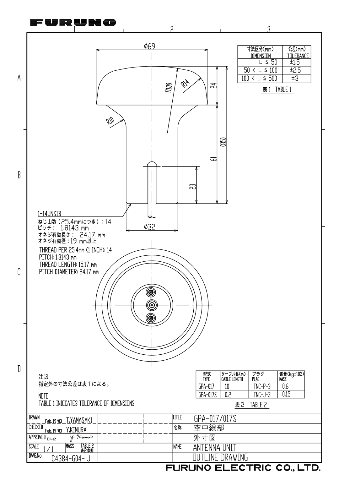 Furuno GP-1650WD installation manual Feb 