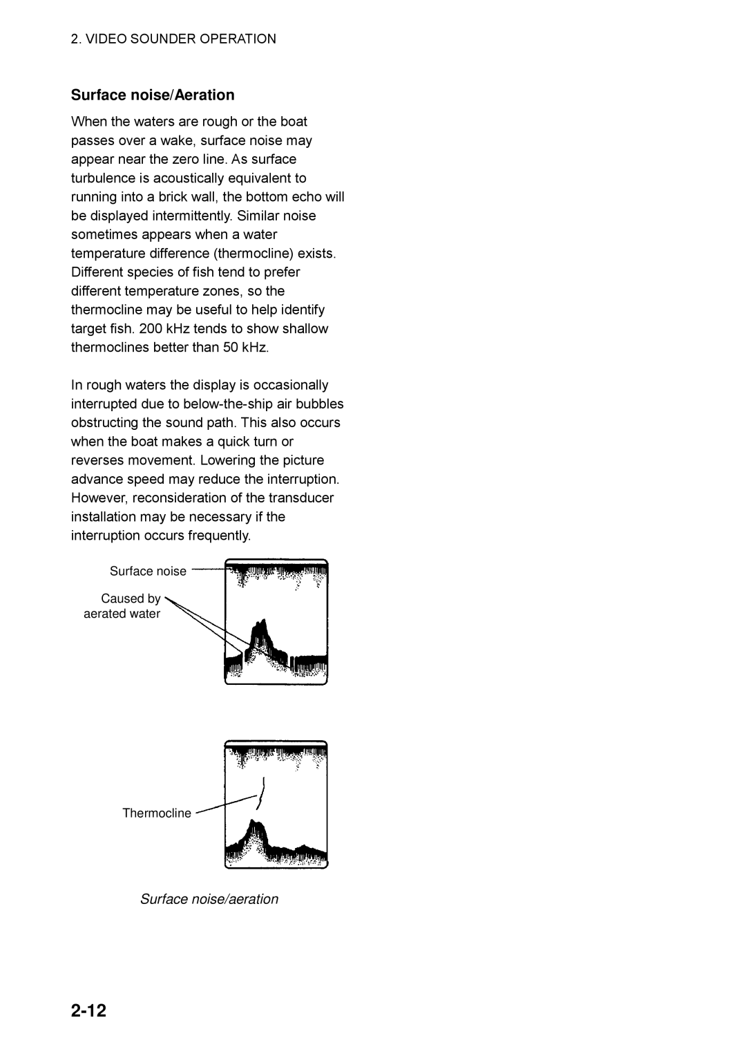 Furuno GP-1650WF, GP-1650WDF manual Surface noise/Aeration, Surface noise/aeration 