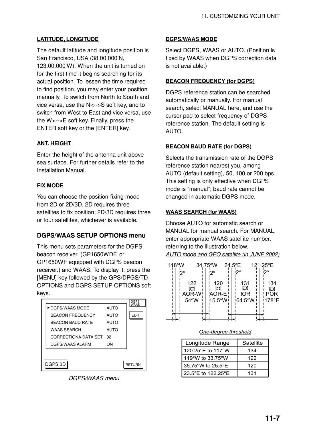 Furuno GP-1650WDF, GP-1650WF manual 11-7 