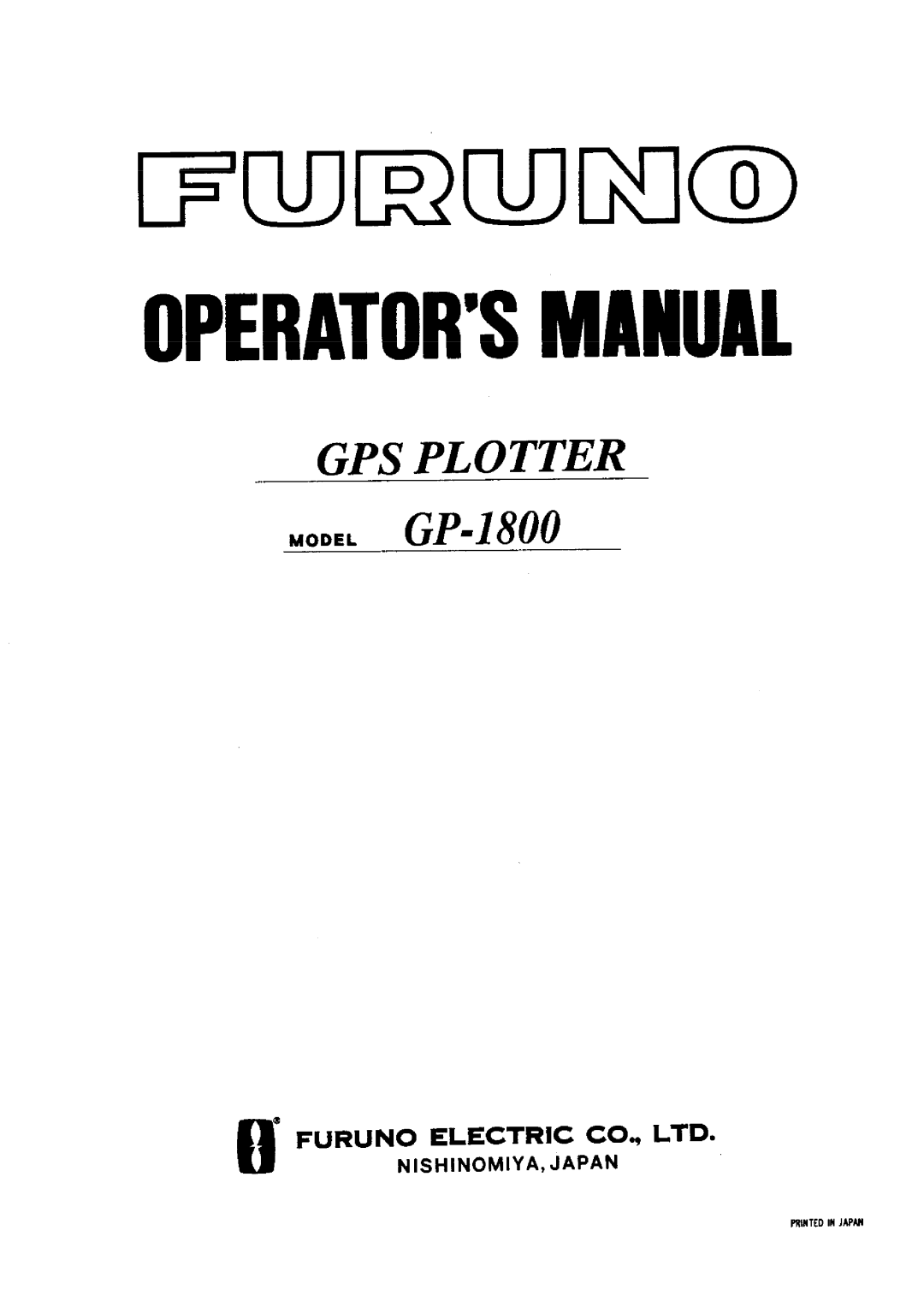 Furuno GP-1800 manual 