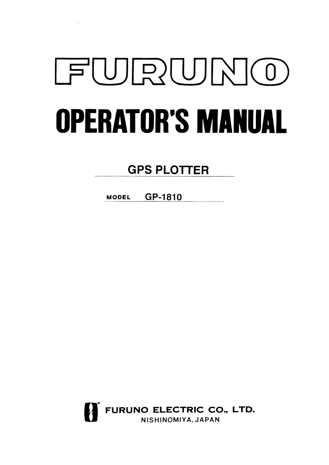 Furuno GP-1810 manual 