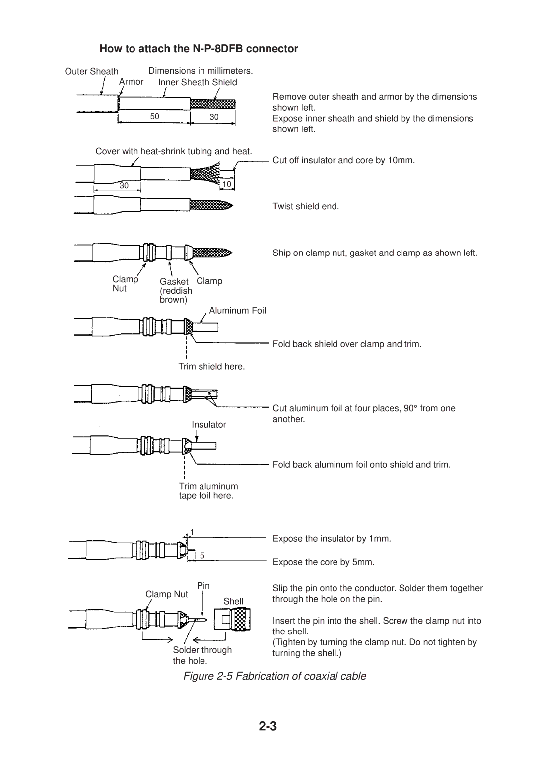 Furuno GP-1850D installation manual How to attach the N-P-8DFB connector 