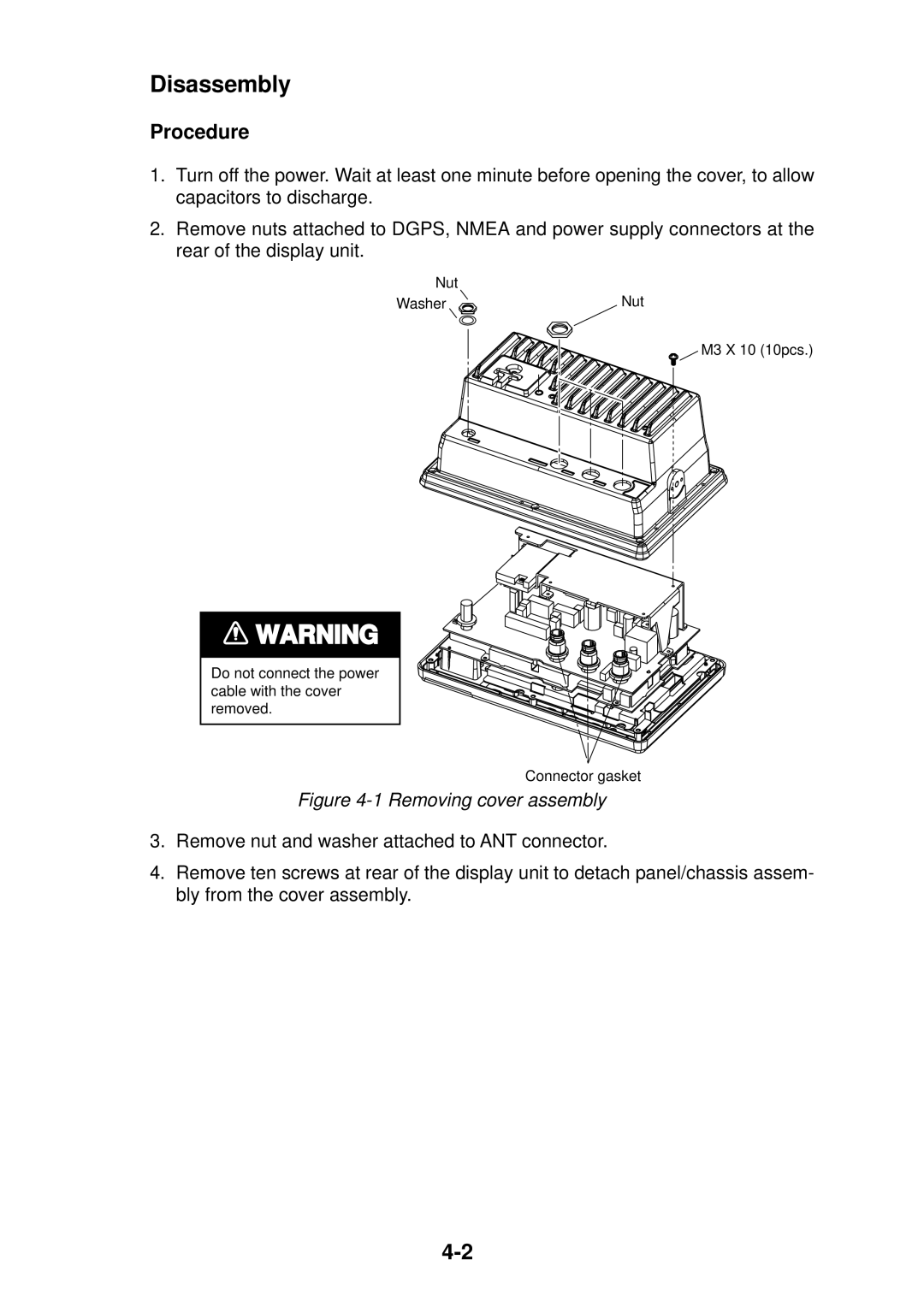 Furuno GP-1850D installation manual Disassembly, Procedure 