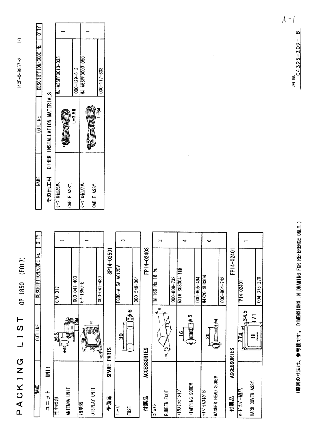 Furuno GP-1850D installation manual 