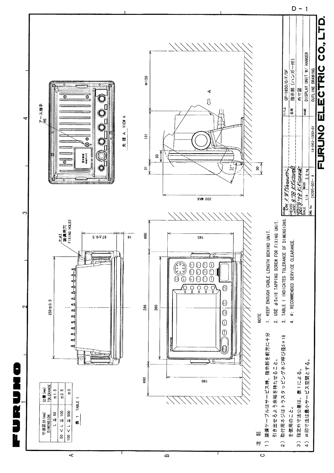 Furuno GP-1850D installation manual 