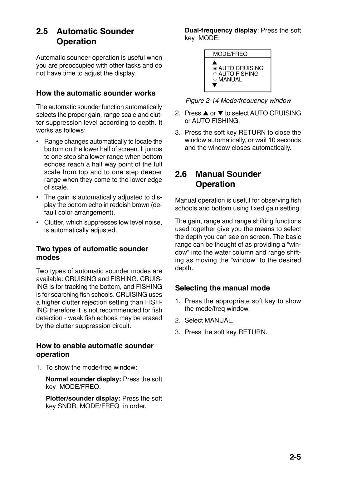 Furuno GP-1850F, GP-1850DF manual Automatic Sounder Operation, Manual Sounder Operation 