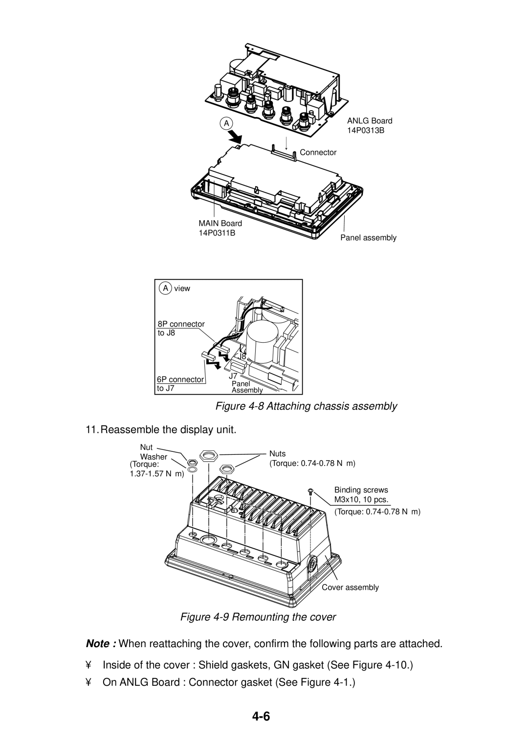 Furuno GP-1850DF installation manual Attaching chassis assembly 