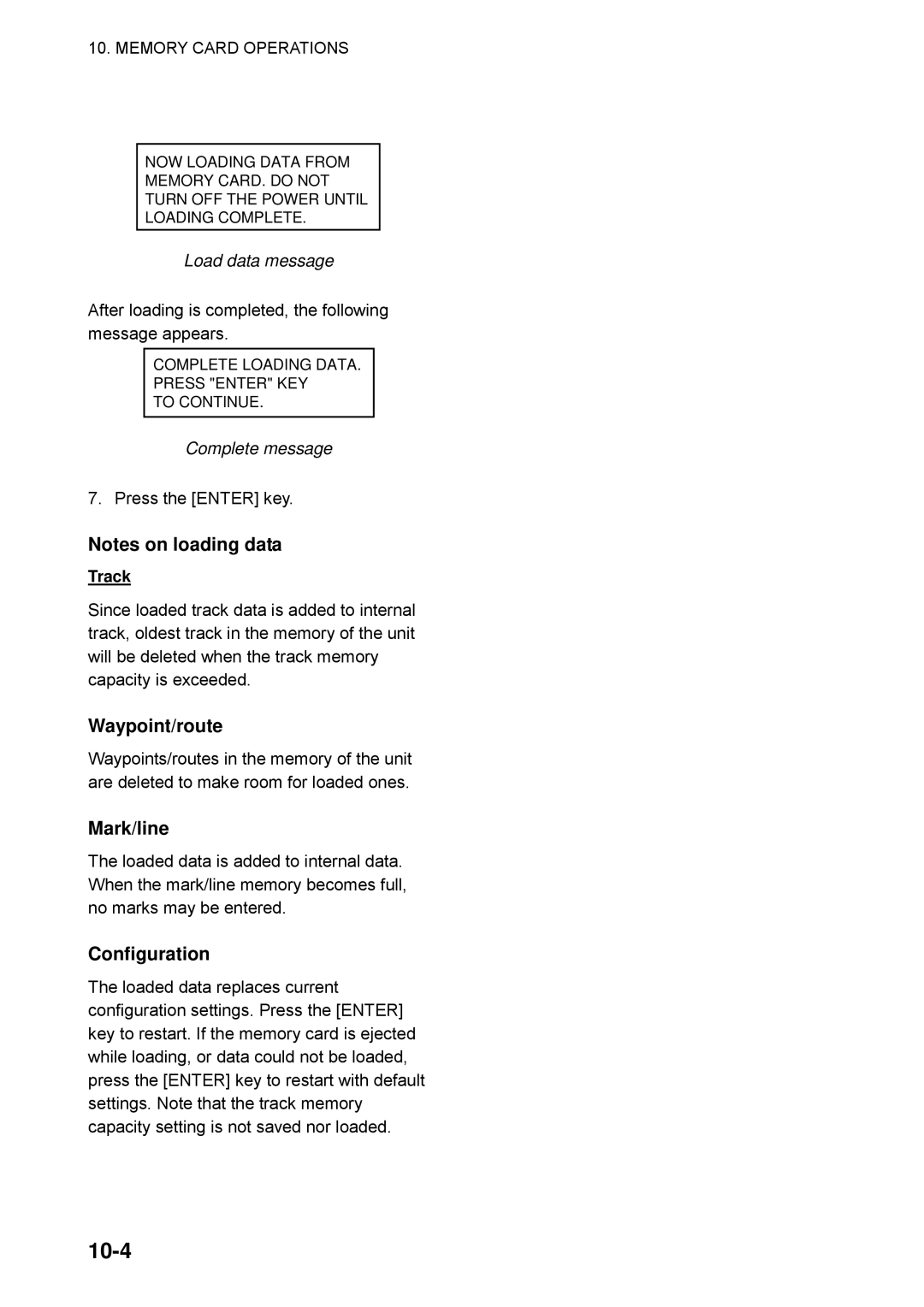 Furuno GP-1850WDF, GP-1850WF manual 10-4, Waypoint/route, Mark/line, Configuration 