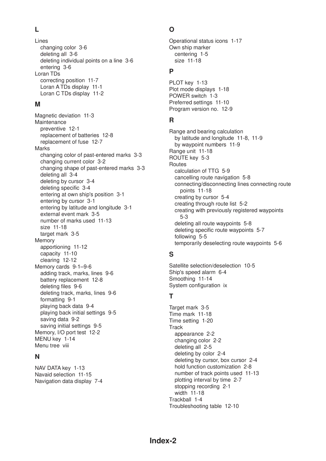 Furuno GD-3300, GP-3300 manual Index-2 