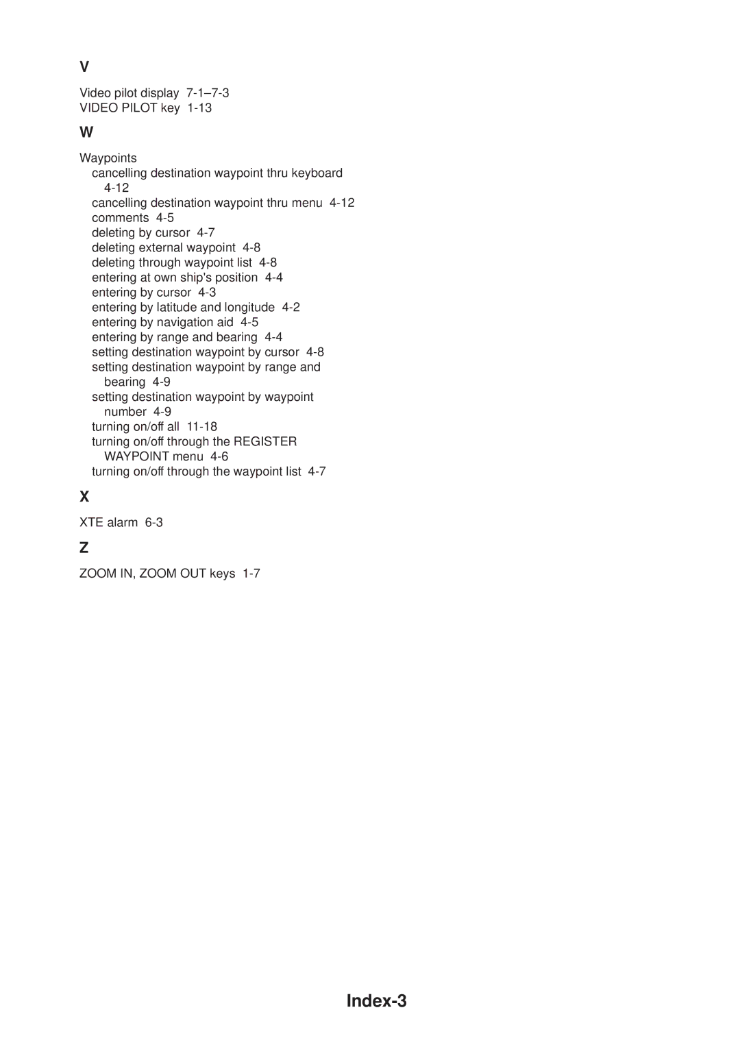 Furuno GP-3300, GD-3300 manual Index-3 