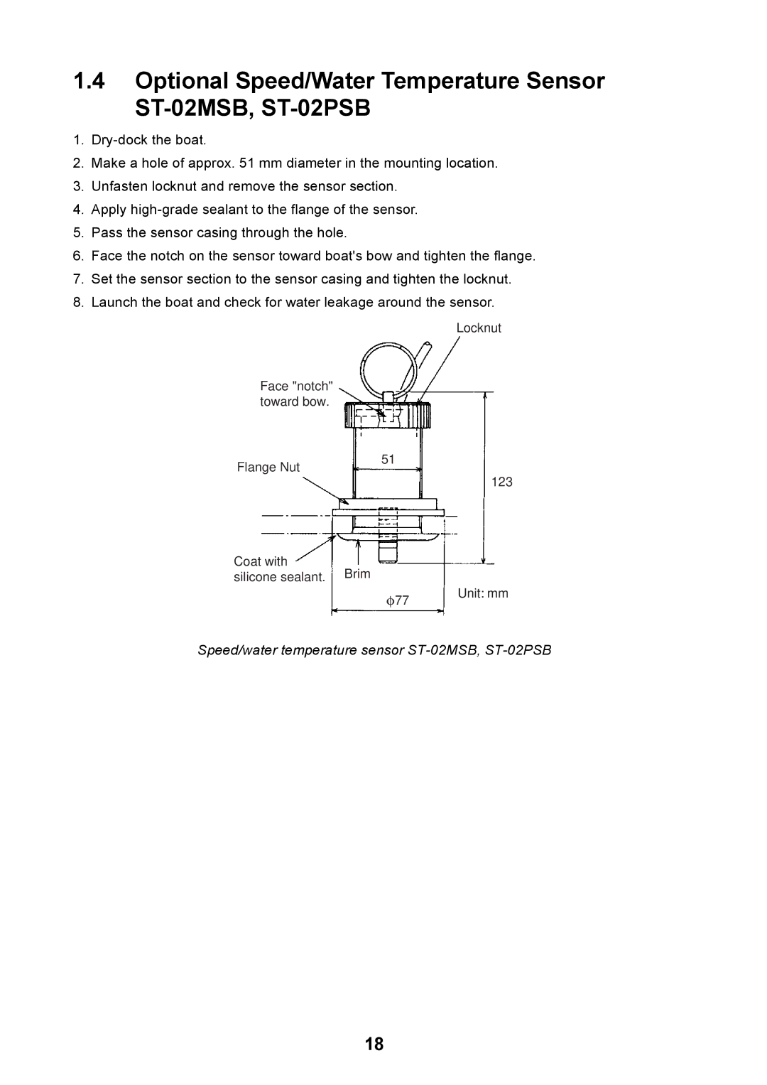 Furuno GP-7000F installation manual Optional Speed/Water Temperature Sensor ST-02MSB, ST-02PSB 