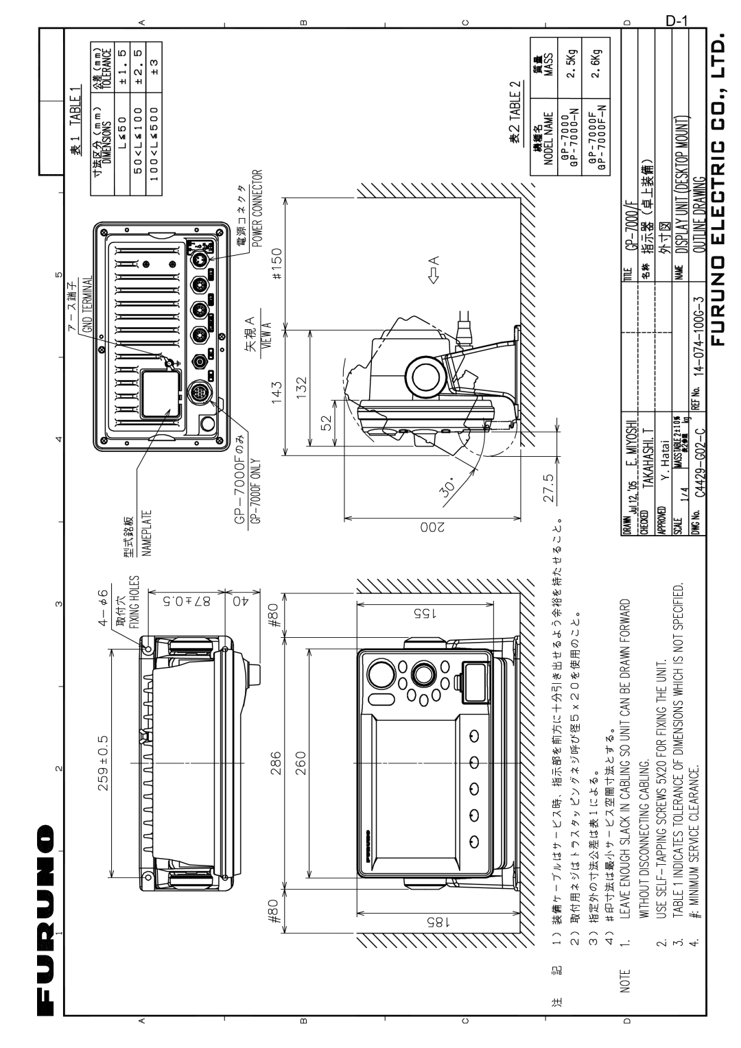 Furuno GP-7000F installation manual 