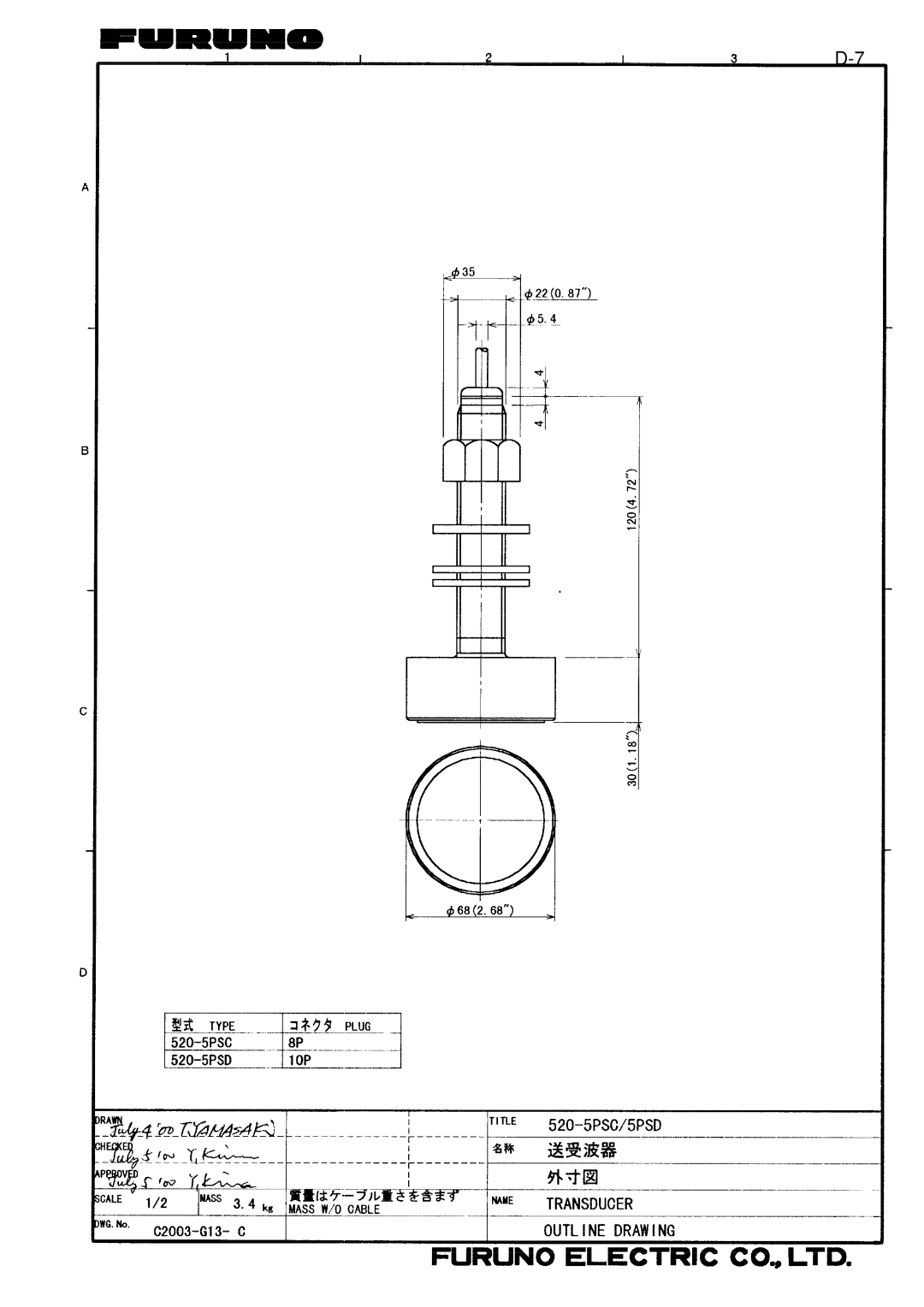 Furuno GP-7000F installation manual 