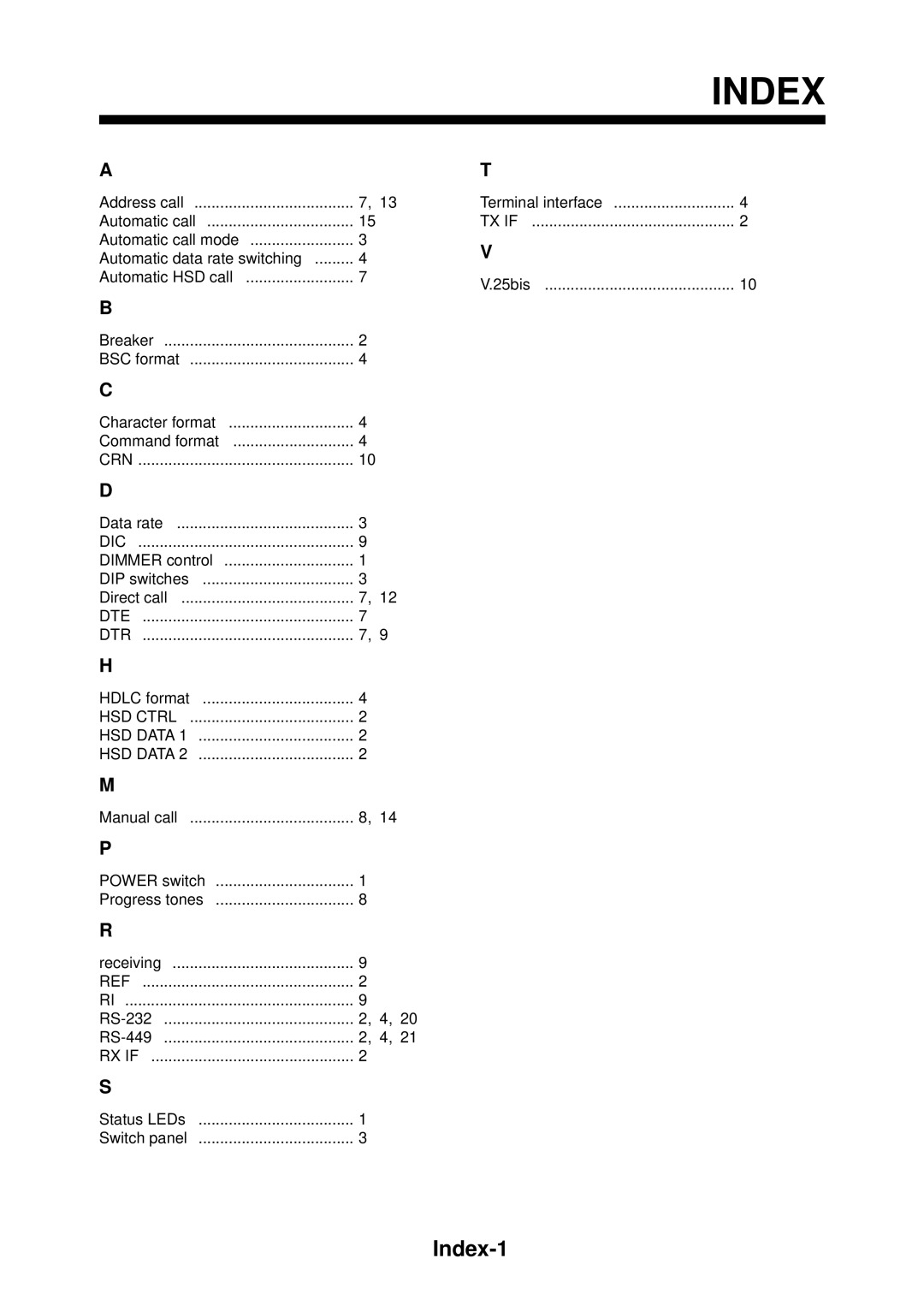 Furuno IB-681 manual Index 