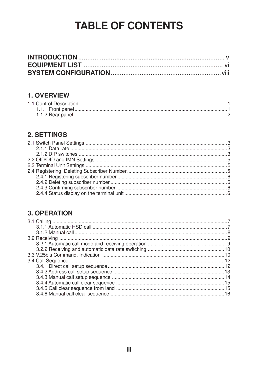 Furuno IB-681 manual Table of Contents 