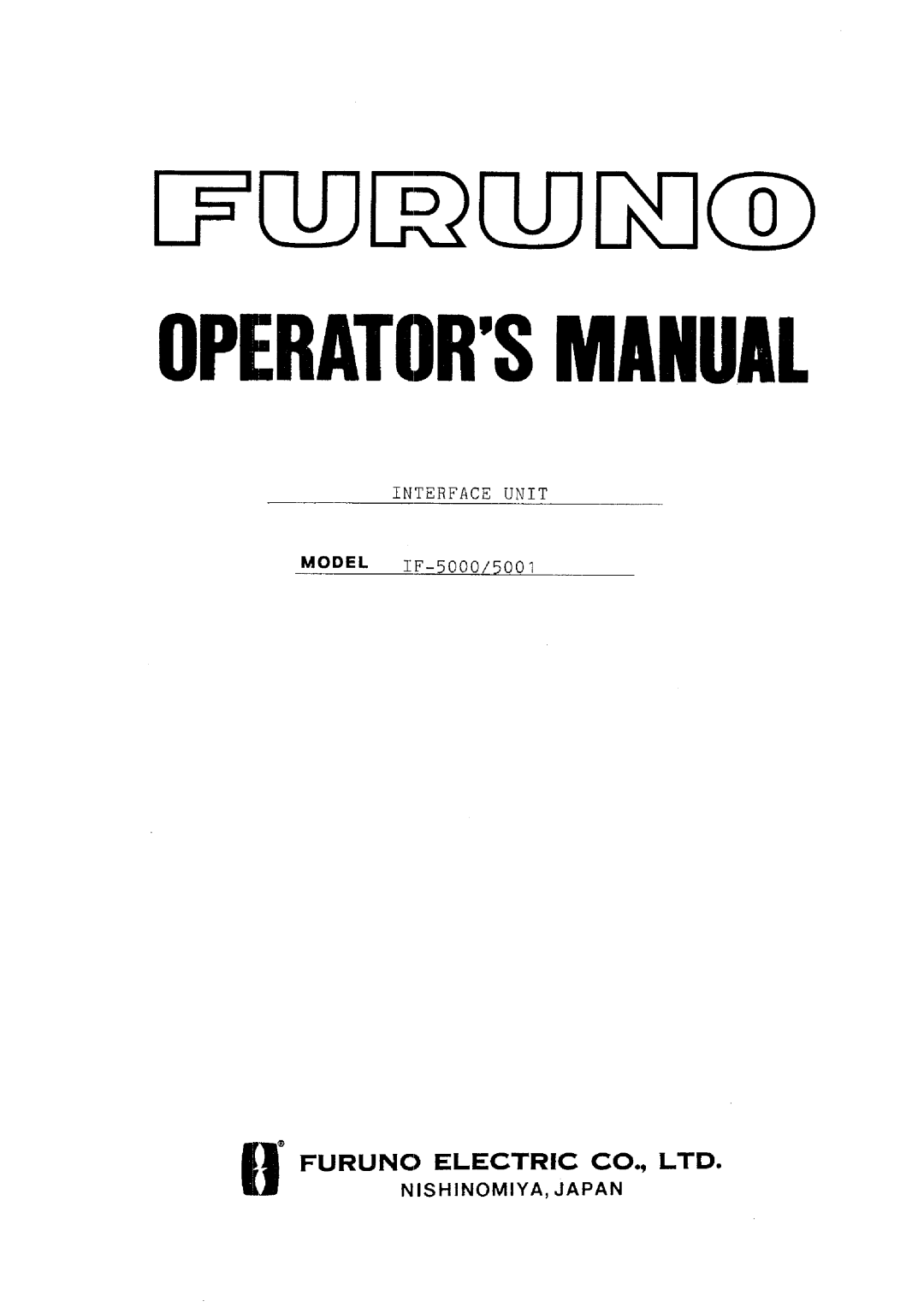 Furuno IF-5000/5001 manual 