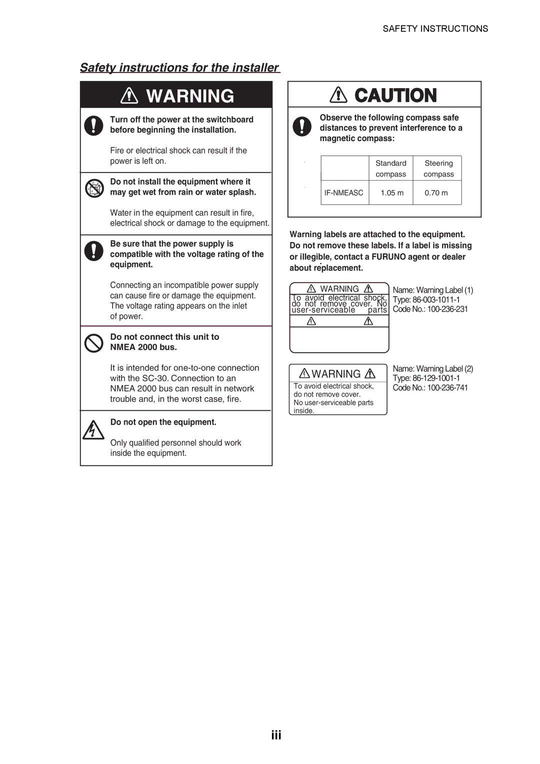 Furuno IF-NMEASC manual Iii 