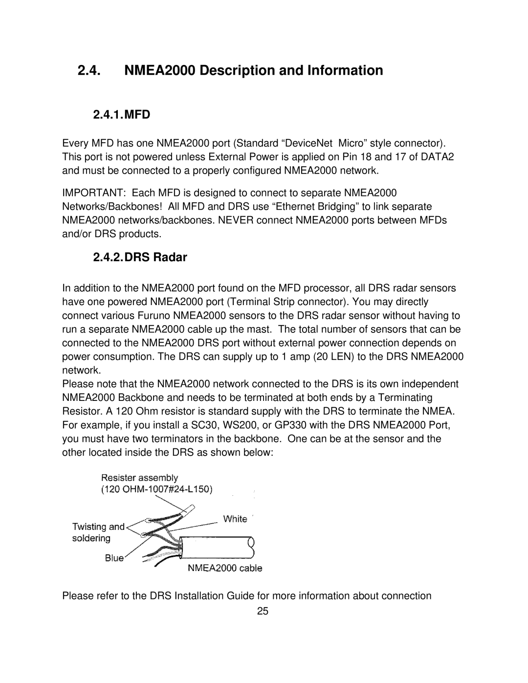 Furuno MFD8/12/BB manual NMEA2000 Description and Information, 1.MFD, DRS Radar 